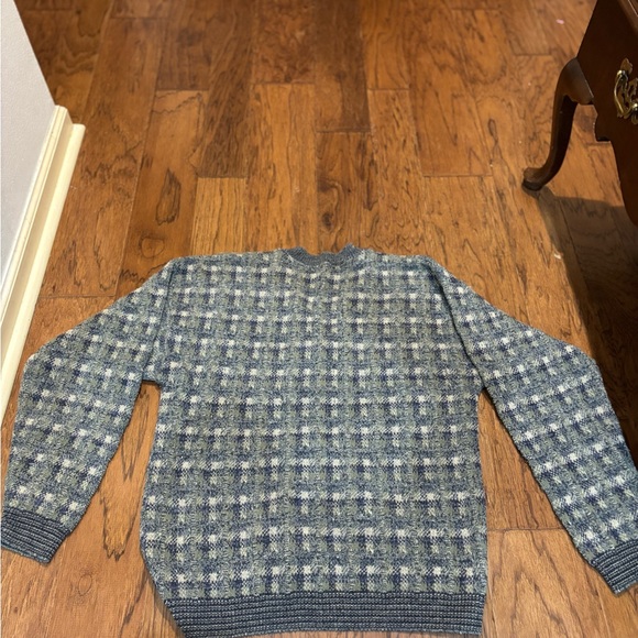 Vintage TSR USA Knit Cardigan Sweater | Made in USA | Plaid Grandpa large - Picture 6 of 11